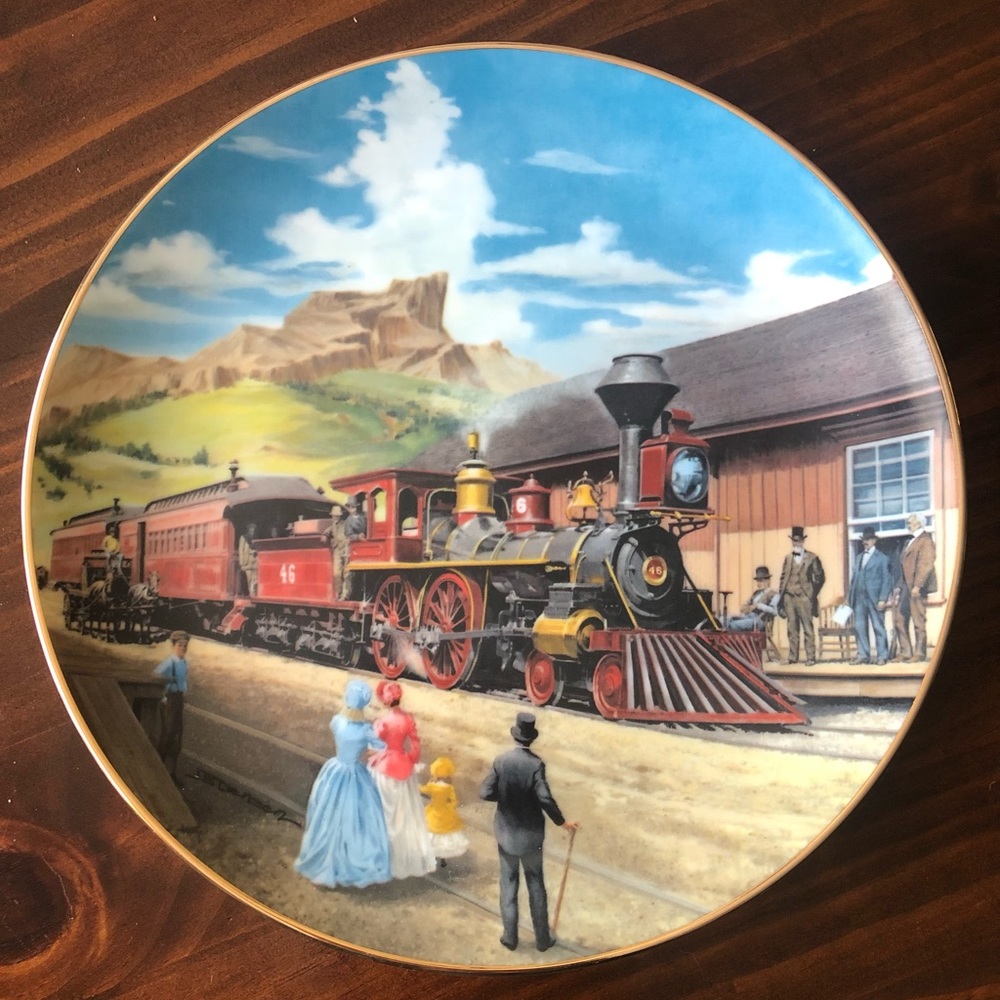 “Midday Stop” Classic American Trains Collectors Plate